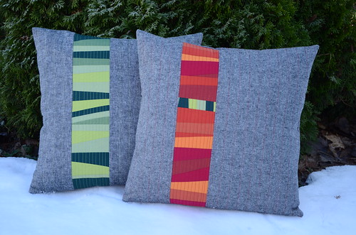 improv Christmas pillows by Poppyprint