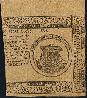 Lot 90313 Continental Currency May 10, 1775 $1 Pink Counterfeit Detector front