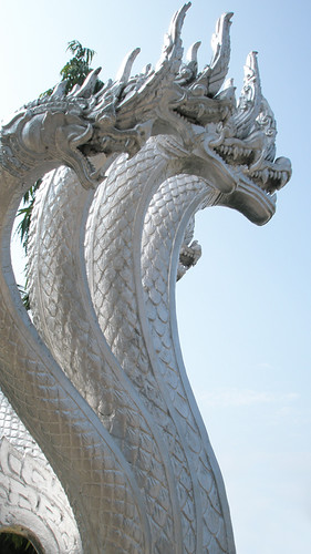 Statue of a multi-headed sea dragon/serpent, a creature called a Naga that is prevalent in North-east Thailand (Issan), Laos and Cambodia.