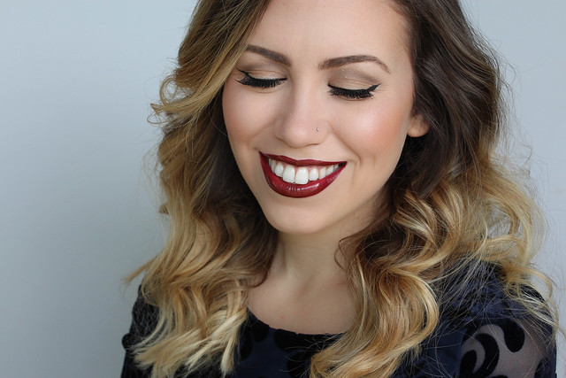 Classic Holiday Makeup with Luminess Air | Soft Neutral Eye Makeup | Bold Glossy Burgundy Lip Color