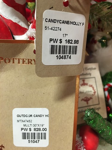 Pottery world, candy cane holly