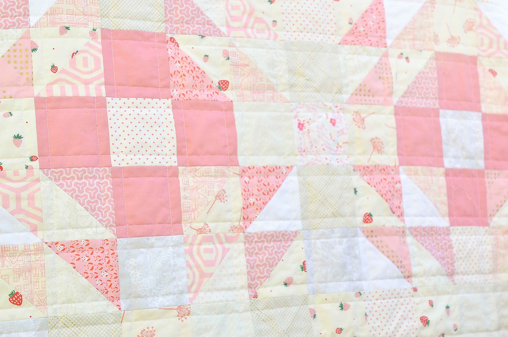 pretty-pink-baby-girl-quilt-kitchen-table-quilting