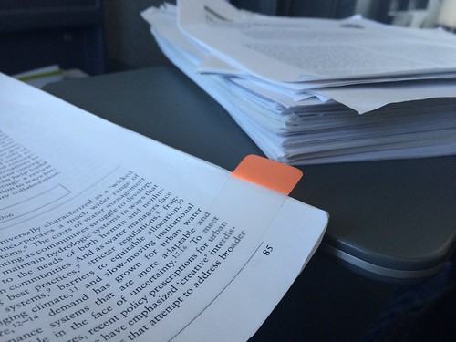 Reading and #AcWri on the plane