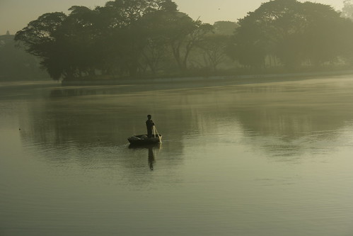 Fisherman at Ulsoor lake
