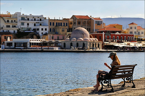 skyline with mosque of chania