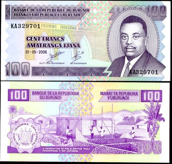 100 Frankov Burundi 1993-2006, Pick 37