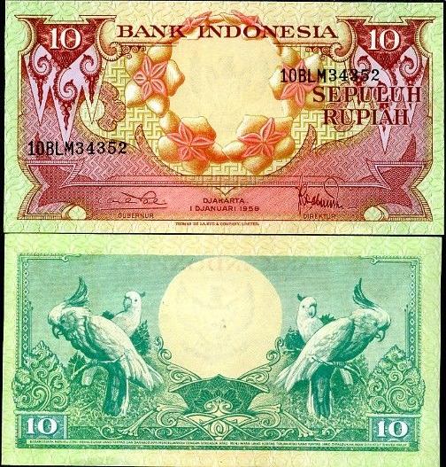 10 Rupií Indonézia 1959, Pick 66