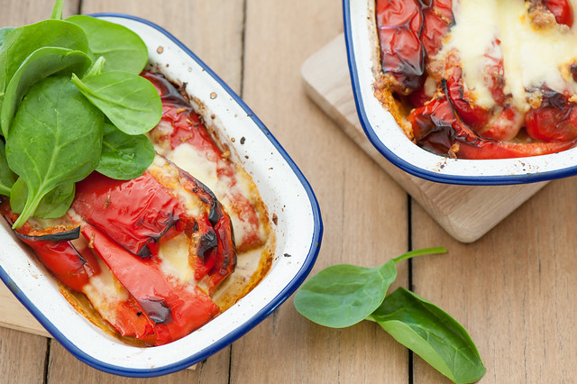 roast peppers with mozzarella