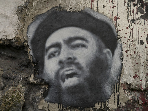 Abu Bakr al Baghdadi, painted portrait  P1040030