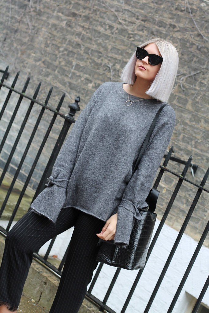 zara tie sleeve jumper