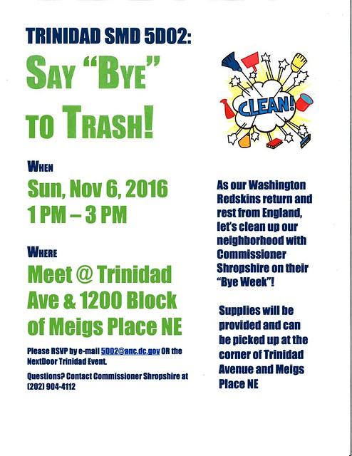 Say Bye to Trash Event Nov 6 2016