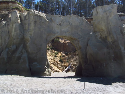 The front side of Floras Lake Beach Arch, Oregon