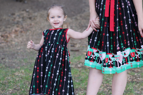 Heart of Haute Elizabeth Dress in Holiday Cheers Print Ava Adorable Enchanted Child Dress in Holiday Cheers Print