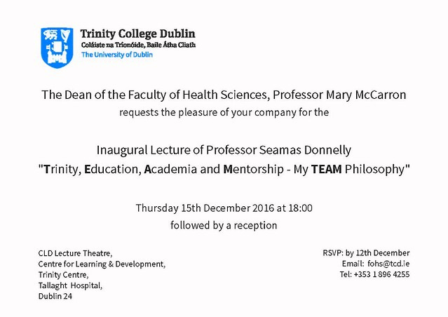 Seamas Donnelly Inaugural Lecture December 2016