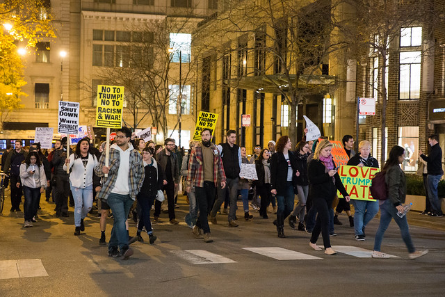 Protesting Donald Trump in Chicago