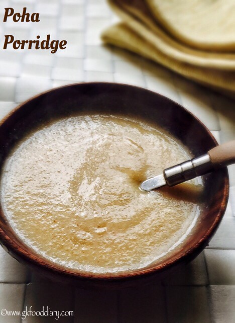 Poha Porridge Recipe for Babies, Toddlers and Kids1