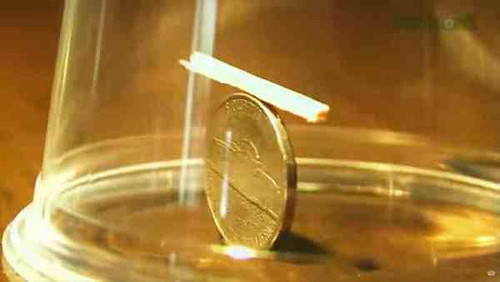 Coin trick with nickel and matchstick
