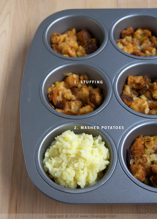 Thanksgiving Leftover Stuffing Cupcakes in Muffin Tin