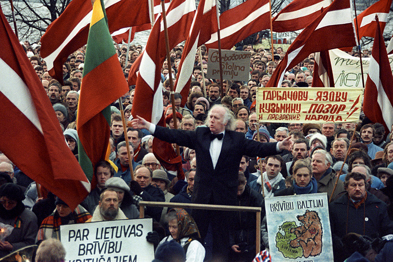 Манифестация в Риге, 1991 год