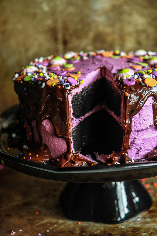 Black Velvet Halloween Cake- Gluten Free and Vegan from HeatherChristo.com