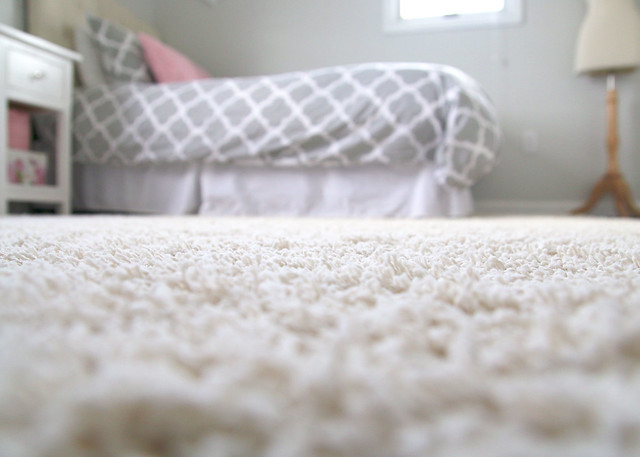Tween Bedroom Cream Shag Carpet