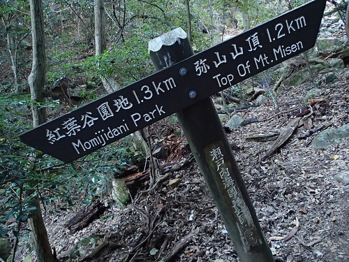 Walking down steep path from Mount Misen Summit to Momijidani Park Miyajima Island (2)