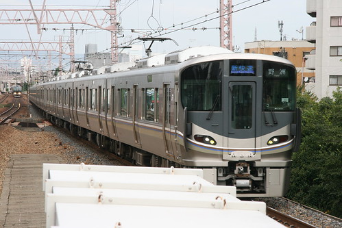 JR West 225 series(100s) in Tsukamoto, Osaka, Osaka, Japan /Sep 30,2016