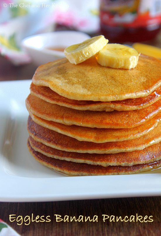 eggless wholewheat banana pancakes