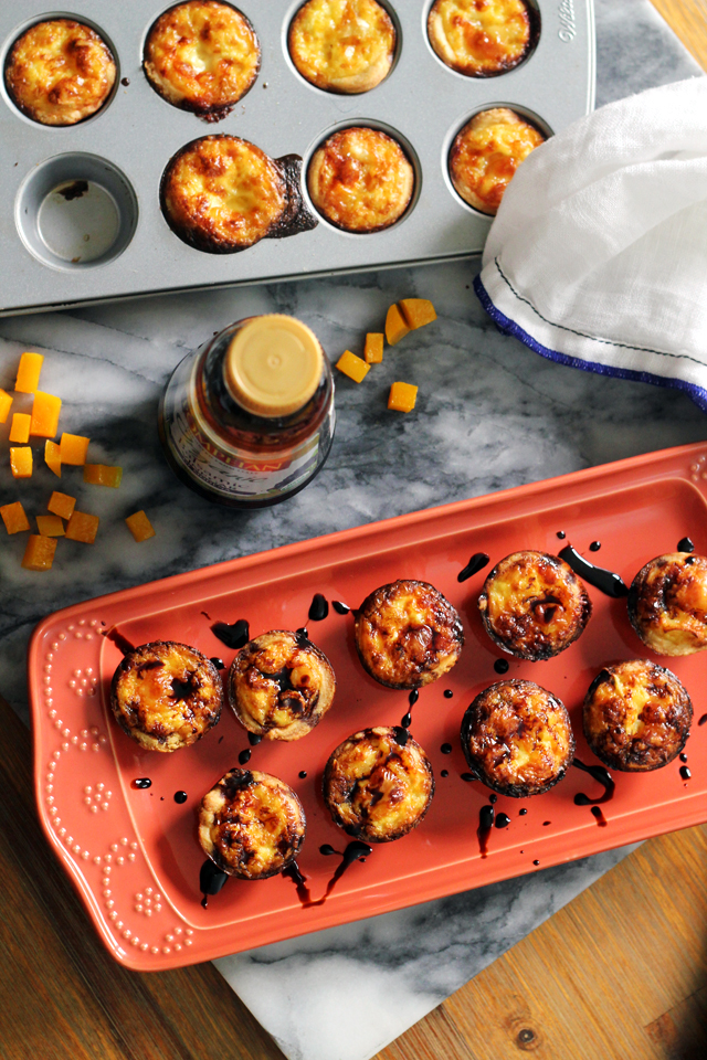 Butternut and Brie Mini Quiches with Balsamic Syrup