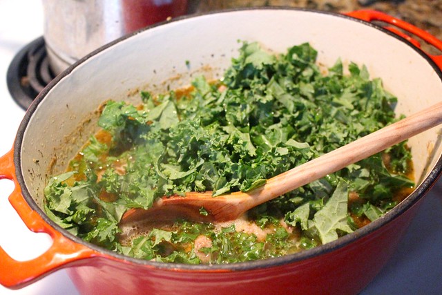 Navy Bean Soup with Chorizo and Kale