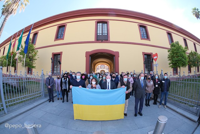 03-090322 Concentración en solidaridad con el pueblo ucraniano y en contra de la guerra.
