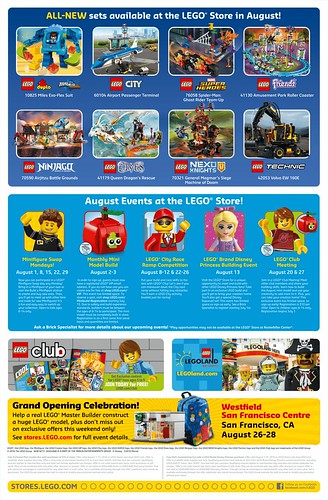 LEGO August 2016 Store Calendar