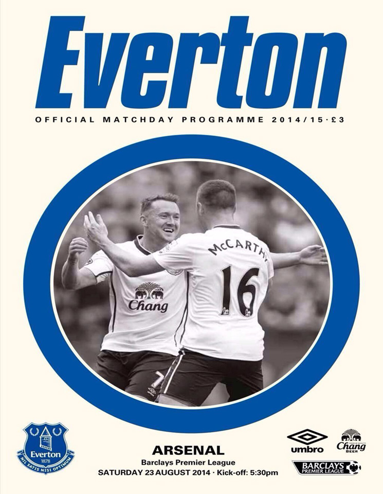 Match programme - Everton v Arsenal - Saturday 23rd August 2014
