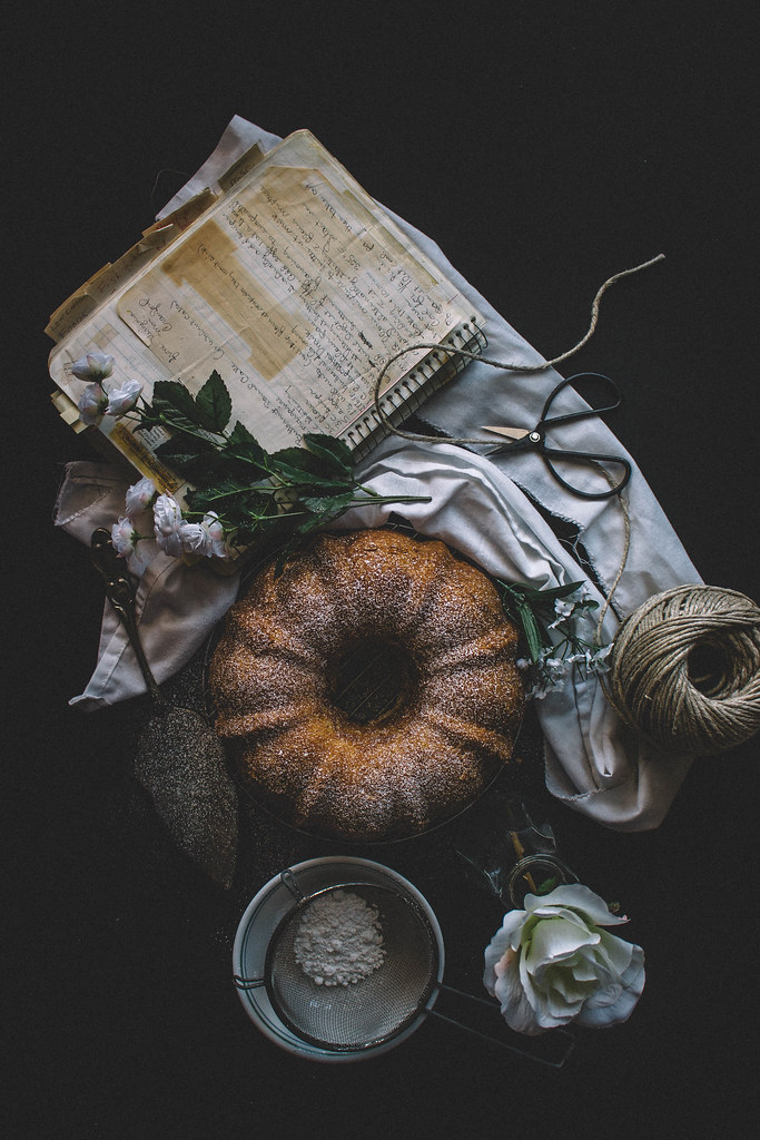 Butternut Pound Cake with Candied Walnuts