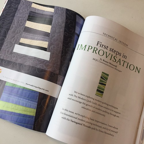 Simply Moderne #5 features my Variegated Threads pattern and an article on Improv Quilting by Riane Menardi of the MQG.