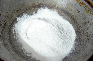 How to make kolukattai - Sweet beetroot modak - mix rice flour and salt