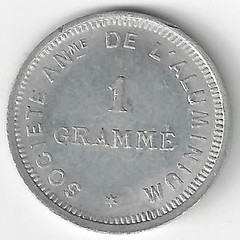 1878 xposition Universelle aluminum token reverse