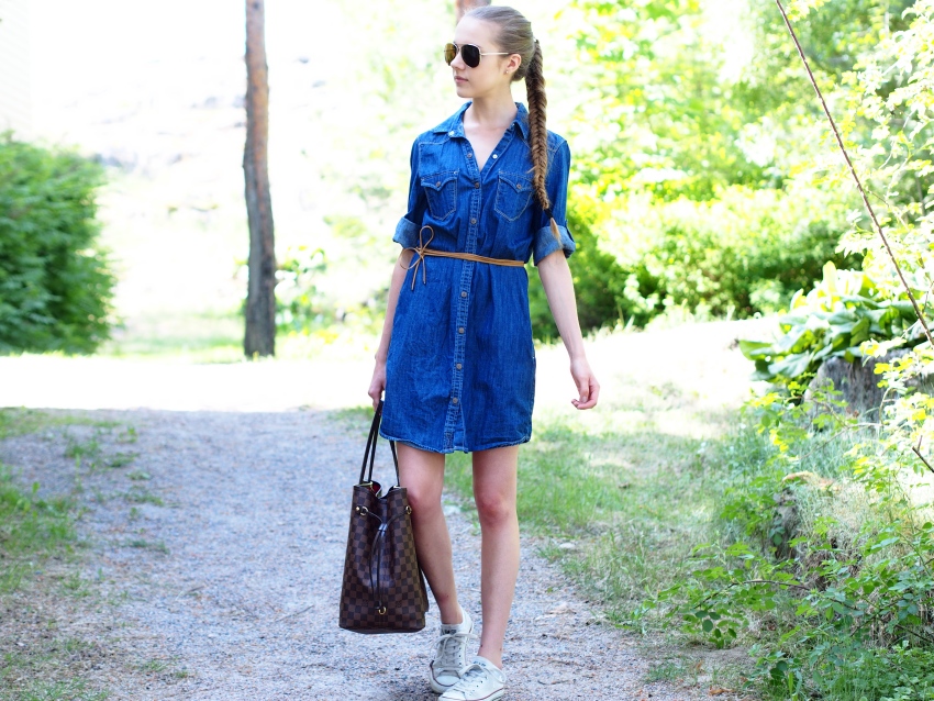 Chambray dress summer outfit