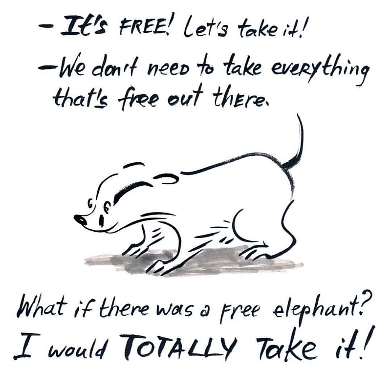 It's free - let's take it! #elephant #badger #badgerlog #free #parenting #advice #totally #letstakeit #letstakeithome