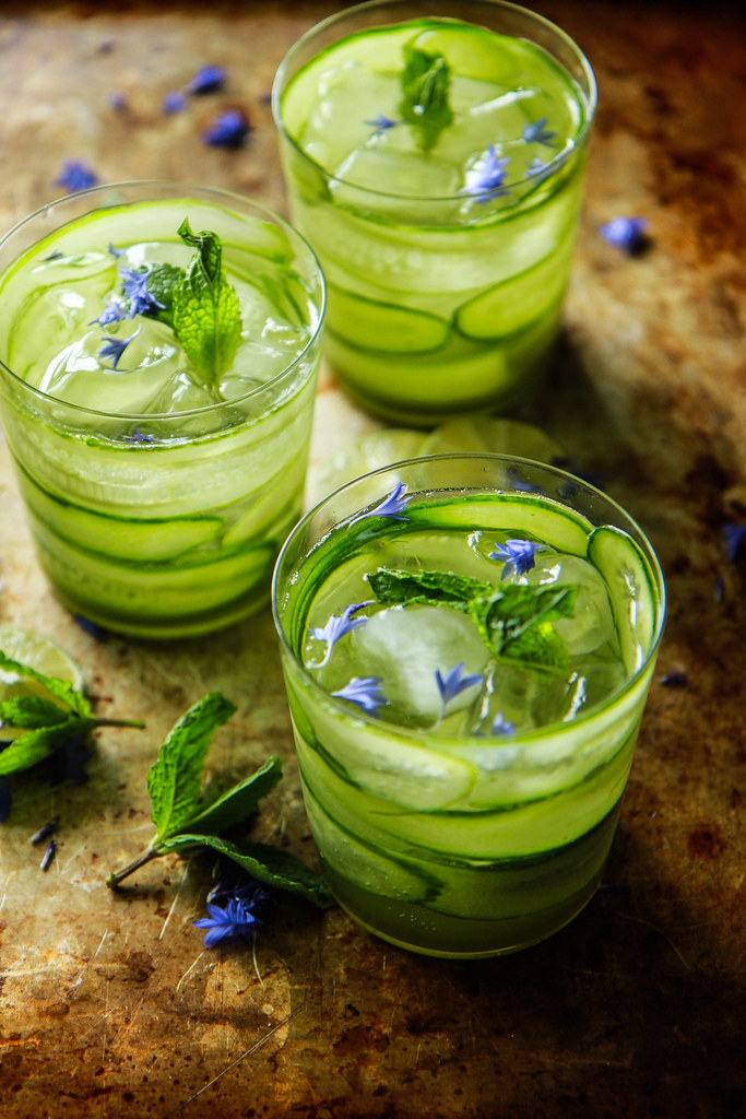 Cucumber Mint Gin and Tonics from HeatherChristo.com