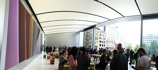 Apple Store - San Francisco Store 2nd floor screen and tables