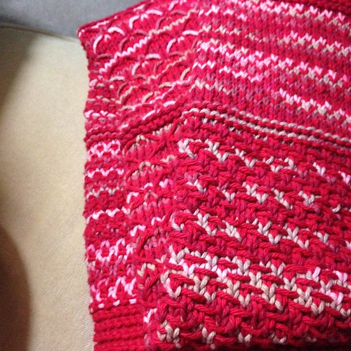 One more baby blanket done. Now to finish writing the pattern. #knitting #cotton #itsagirl