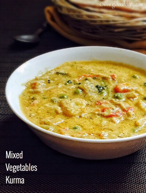 Mixed Vegetables Kurma Recipe for Toddlers and Kids4