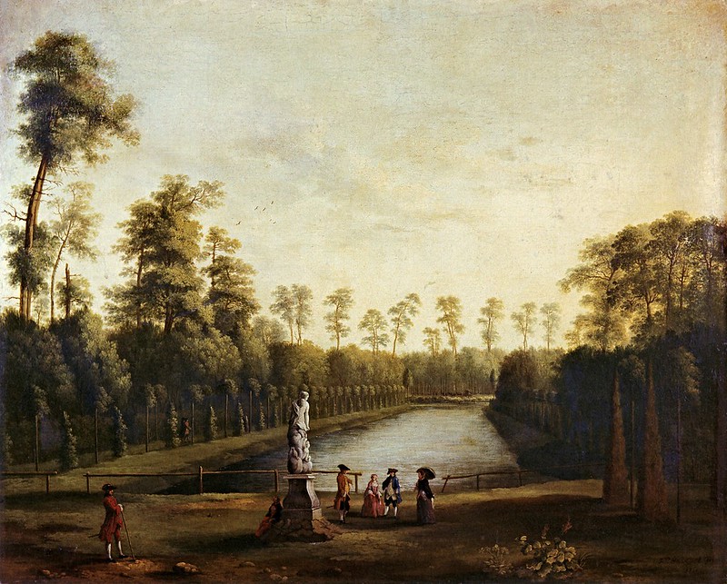 Jacob Philipp Hackert - Parklandschaft mit dem Goldfischteich im Berliner Tiergarten I (1761)