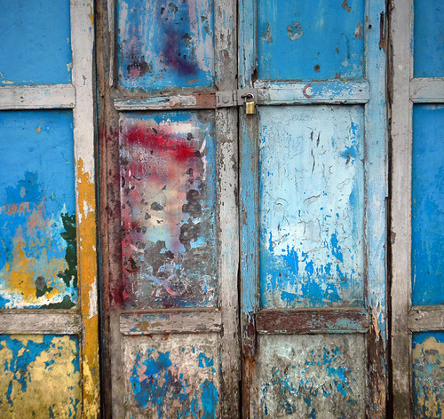 Inle Lake Blue Door Abstract