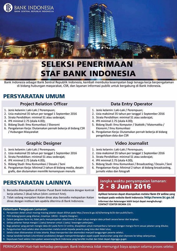 Cara Melamar Kerja Di Bank Indonesia - Berbagi Lamaran