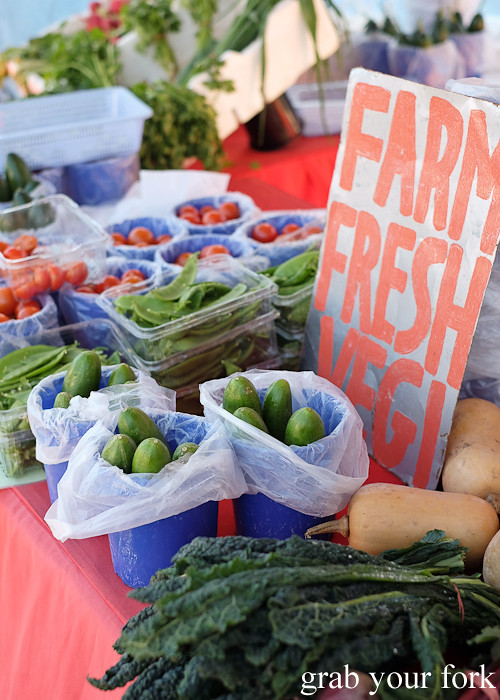 Farm fresh vegetables at the Canterbury Foodies and Farmers Market, Sydney