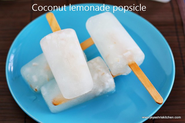 Coconut lemonade popsicle