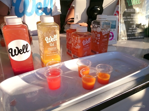  juice samples at Well
