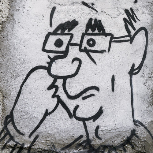 Stéphane Charbonnier dit Charb painted portrait - Hommage et soutien de la Demeure du Chaos à Charlie Hebdo #jesuischarlie